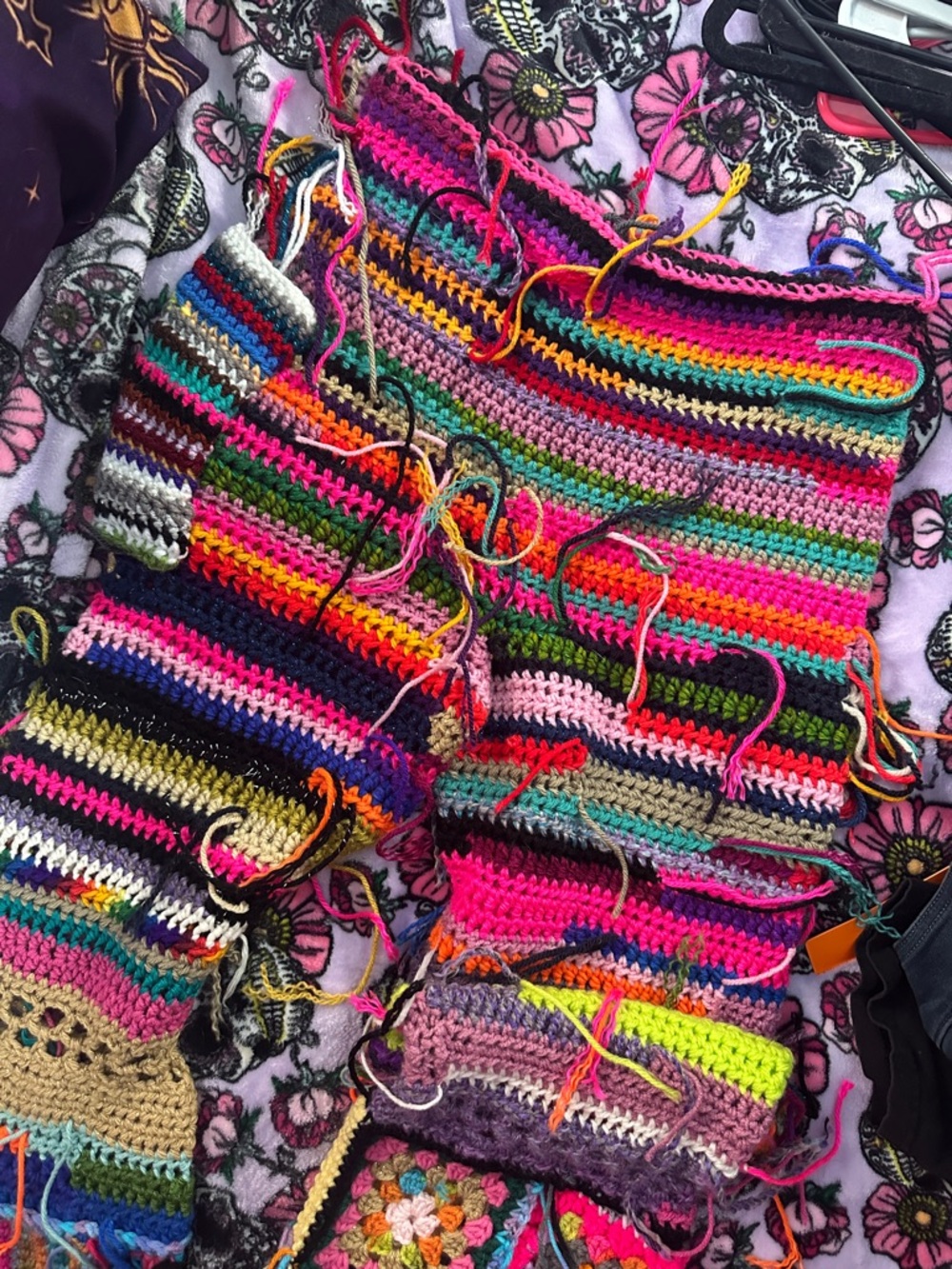 Handmade Crocheted Patchwork Pants in Multicolor - Picture 2 of 8